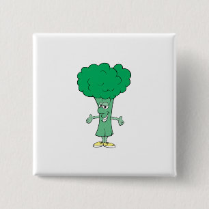 alberner Brokkoli-Cartoon Button