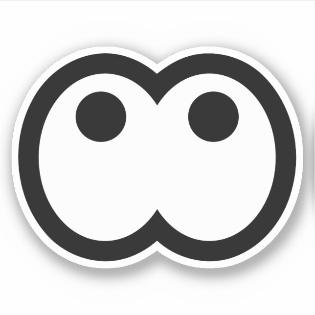 Alberner Cartoon Eyeball Vinyl Aufkleber (Vorderseite)