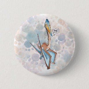 Alberner Cartoon Quetzalcoatlus Pterosaur Button