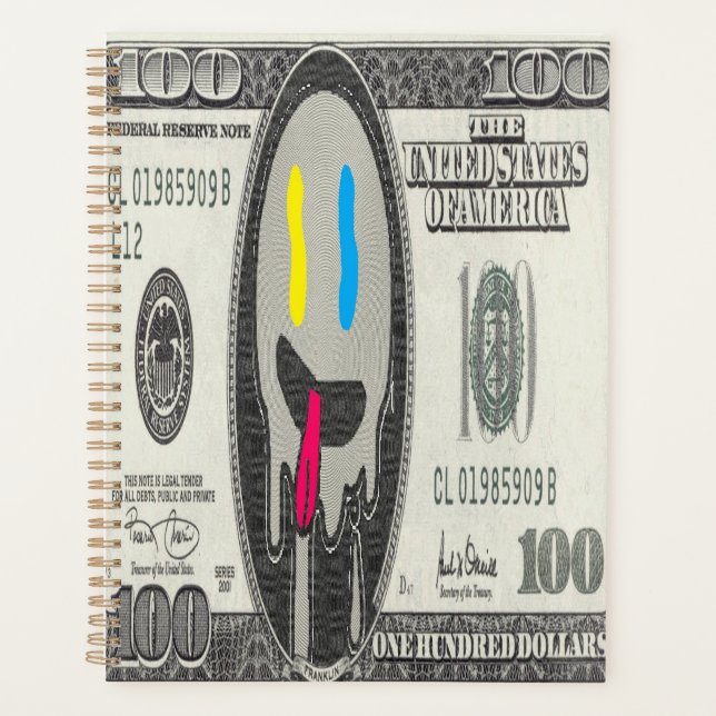 Alberner Emoji Graffiti-Dollar-Schein Planer (Vorderseite)