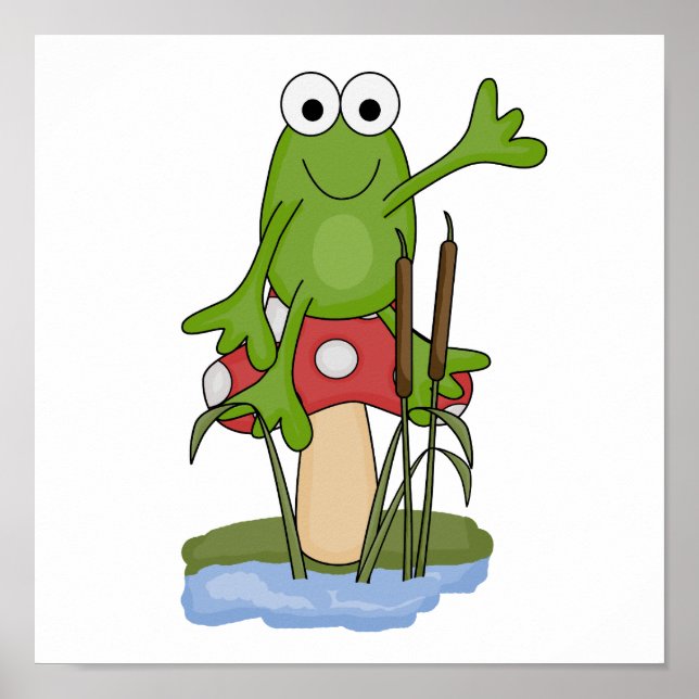 alberner Frosch im Pilz Poster (Vorne)
