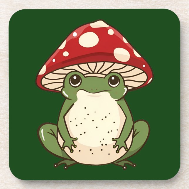 Alberner Froschfliegenpilz Getränkeuntersetzer (Vorderseite)