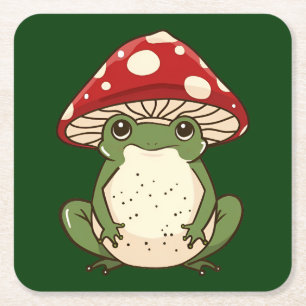 Alberner Froschfliegenpilz Rechteckiger Pappuntersetzer