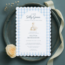 Alberner Gänse-Blau-Gingham-Karo-Baby-Party