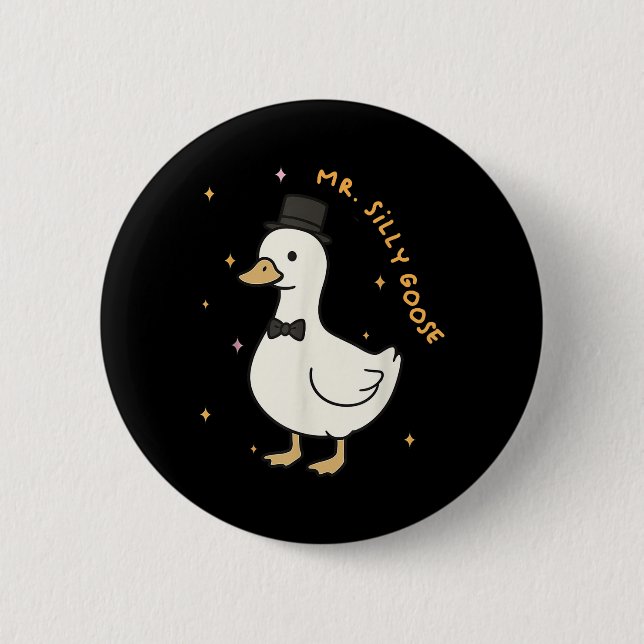 Alberner Gänseraum als Hochzeitsbräuner Button (Vorderseite)
