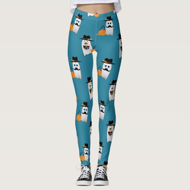 Alberner Halloween-Geist Will dein Bonbonmuster Leggings (Vorderseite)