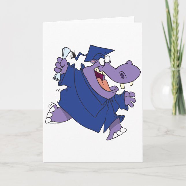 alberner Hippo-Abschluss-Cartoon Karte (Vorderseite)