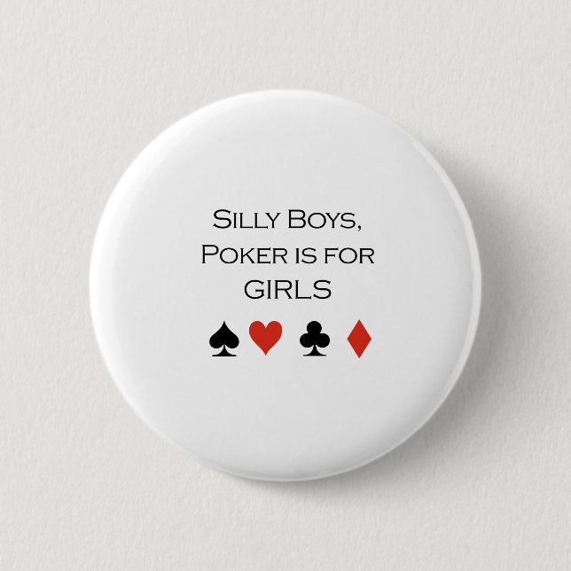 Alberner Jungen-Poker ist für Mädchen T - Shirt Button (Vorderseite)