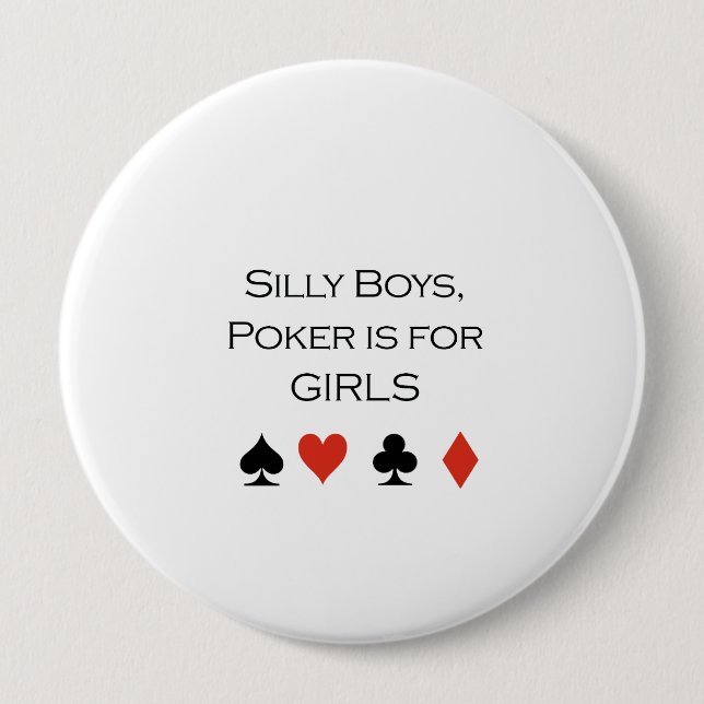 Alberner Jungen-Poker ist für Mädchen T - Shirt Button (Vorderseite)