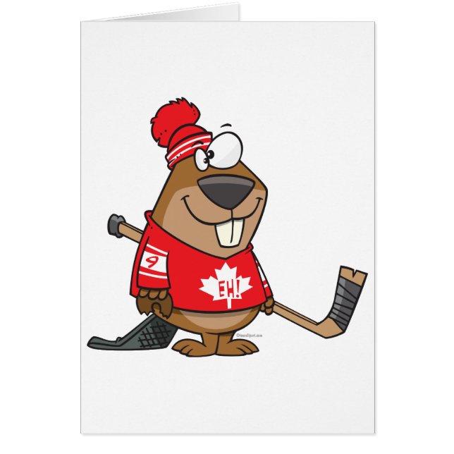 alberner kanadischer Hockey-Biber-Cartoon (Vorne)