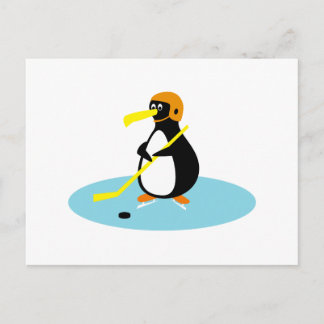 alberner niedlicher Eishockeypinguin Postkarte