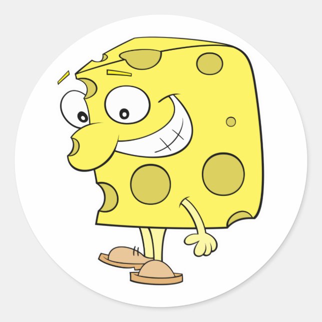 alberner Schweizer Käse-Cartoon Runder Aufkleber (Vorderseite)