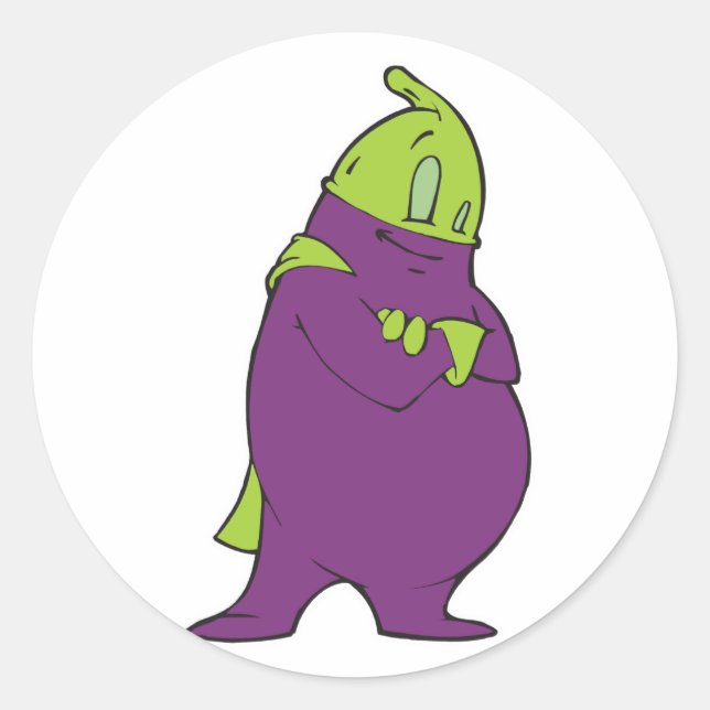 alberner Superheld-Comiczeichner Runder Aufkleber (Vorderseite)