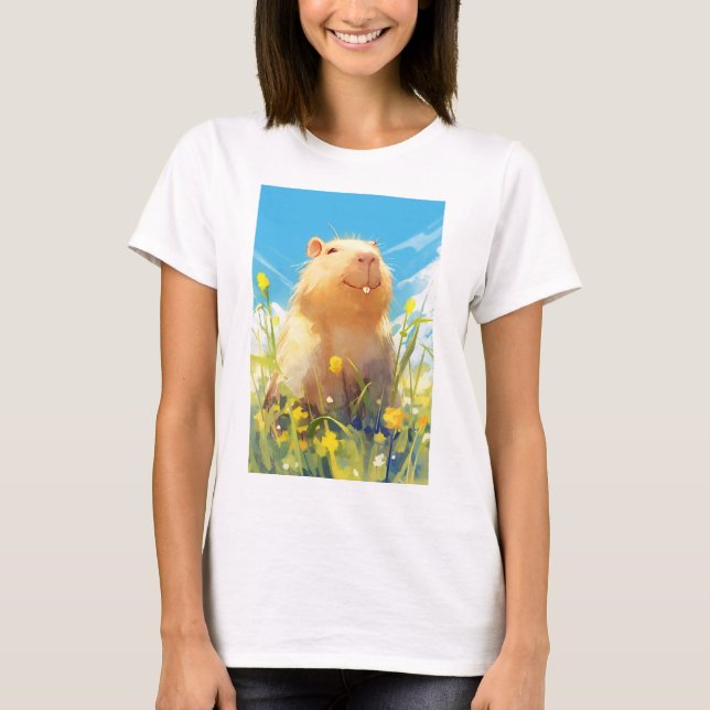 Albernes Capybara-Lächeln T-Shirt (Vorderseite)