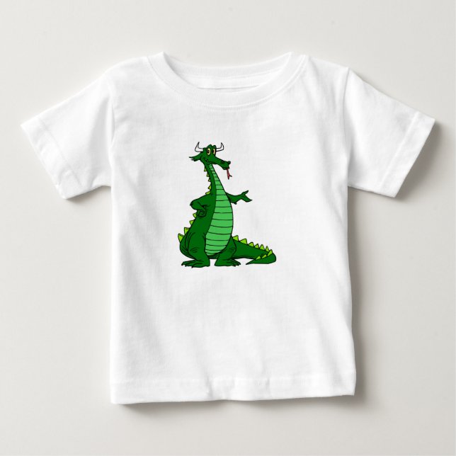 Albernes Drache-Grün Baby T-shirt (Vorderseite)