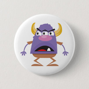 albernes Drei-mit Augen-Oger-Monster Button