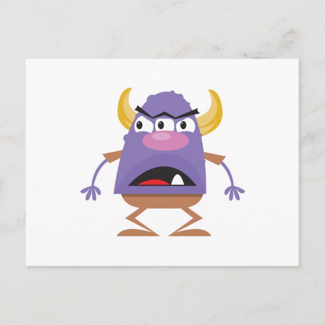 albernes Drei-mit Augen-Oger-Monster Postkarte (Vorderseite)