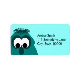 Albernes dunkles Cyan-Monster Adressaufkleber