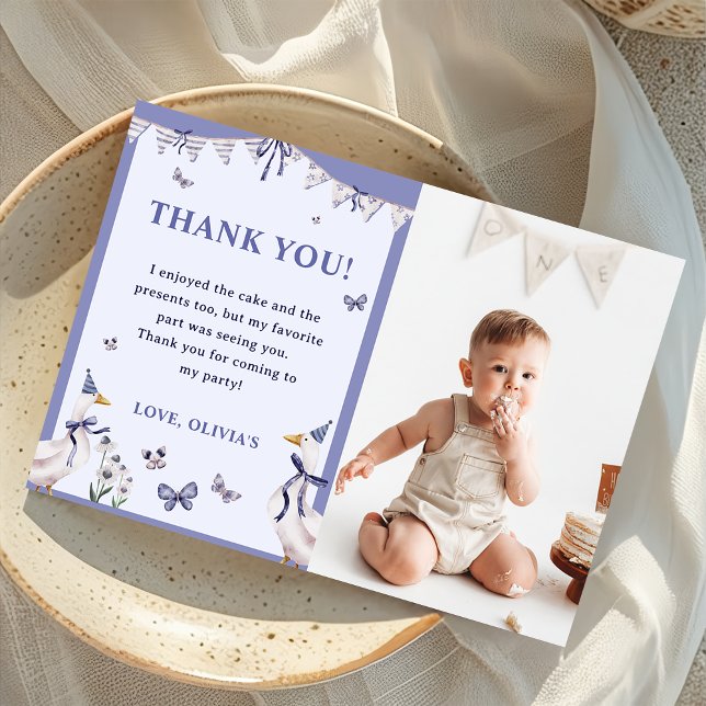 Albernes Gänse Geburtstagsparty Foto Danke Karte (Von Creator hochgeladen)