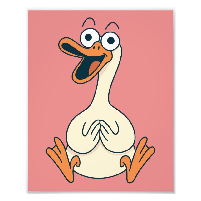 Albernes Gänse, Quirky, Witziger Cartoon Fotodruck (Vorne)
