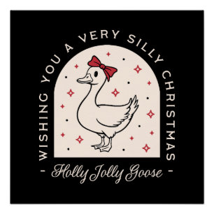 Albernes Gänsebauerntier Weihnachten schwarz Poster