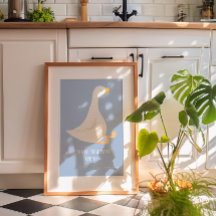 Albernes Gänseposter in Aquarellblau