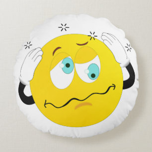 Albernes Gesicht Emoji Rundes Kissen