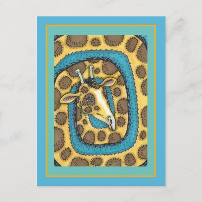 ALBERNES GIRAFFE LANGE NACKE UND SPOTS, FUNNY FOLK POSTKARTE (Vorderseite)