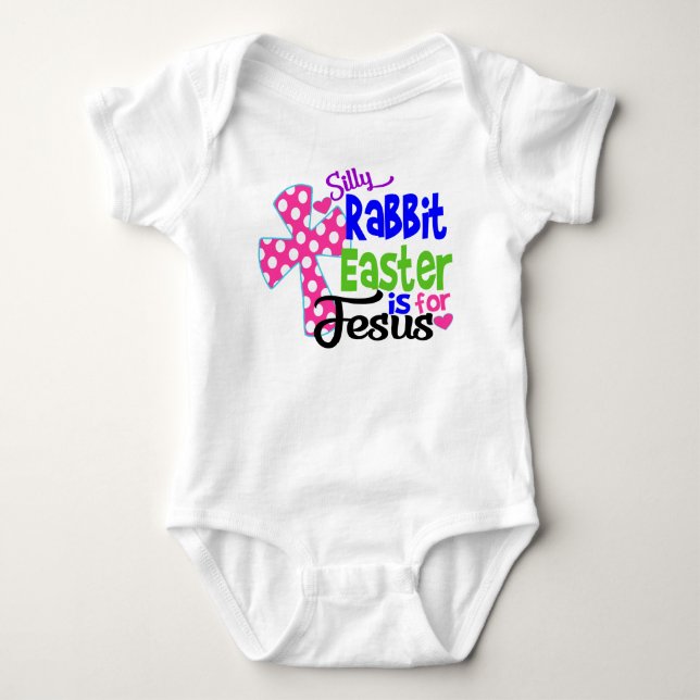 Albernes Kaninchen! Ostern ist für Jesus! Baby Strampler (Vorderseite)