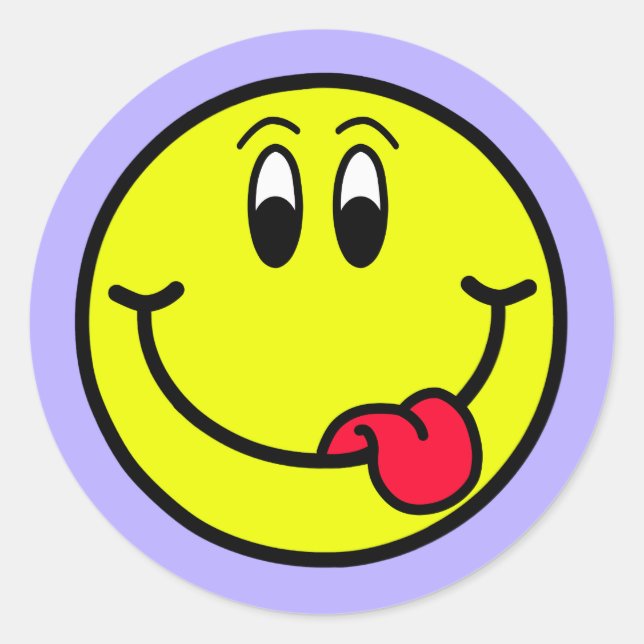 Albernes Lächeln Emoji Rundsticker Runder Aufkleber (Vorderseite)