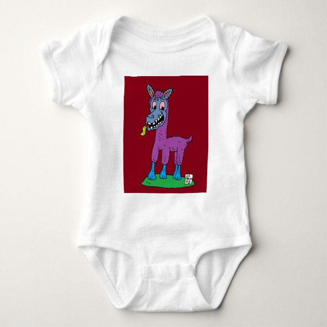 Albernes Lama-Monster Baby Strampler (Vorderseite)