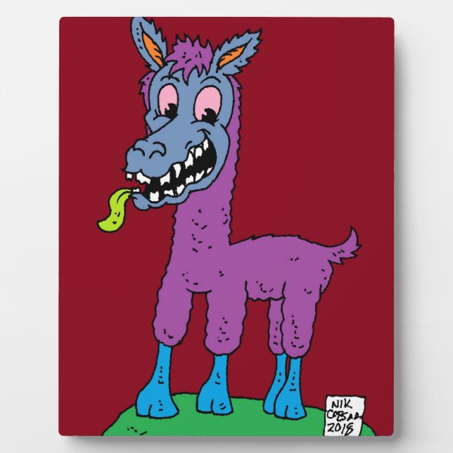 Albernes Lama-Monster Fotoplatte (Vorderseite)