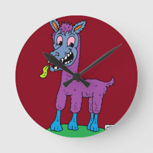 Albernes Lama-Monster Runde Wanduhr