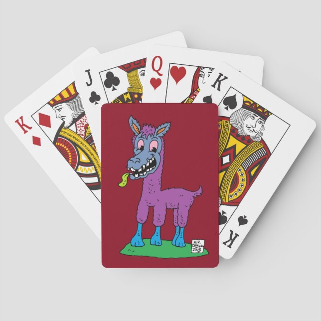 Albernes Lama-Monster Spielkarten (Rückseite)