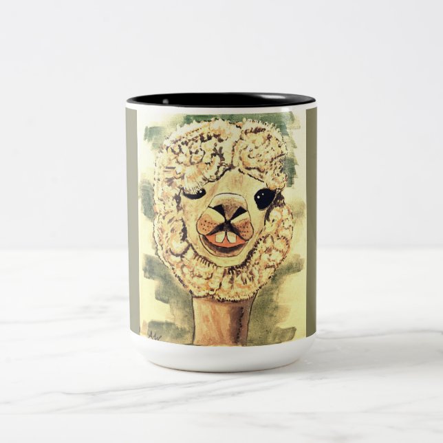 Albernes Lama Zweifarbige Tasse (Mittel)