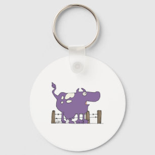 Albernes Lila COw Schlüsselanhänger