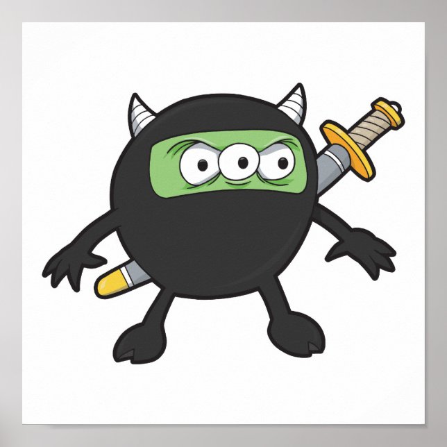 albernes Ninja-Monster Poster (Vorne)