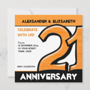 Albernes Orangenjahrs-Party Nummer 21 Einladung