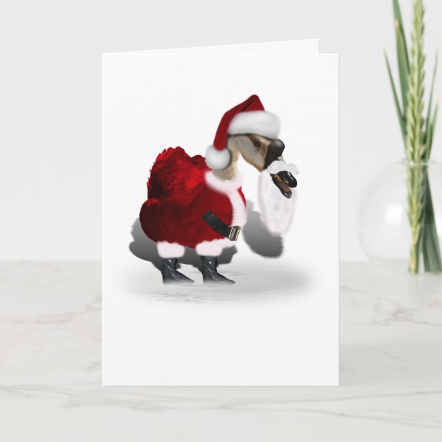Albernes Santa Goose Feiertagskarte (Vorderseite)
