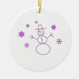 Albernes Schneemann-Ornament Keramikornament