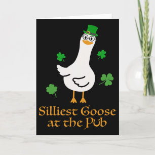 Albernste Gans im Pub Whimsical Laughter Shamr Karte
