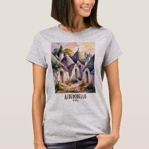 Alberobello Italien Trulli Aquarell Individueller  T-Shirt