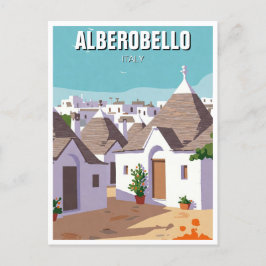 Alberobello Italy Trulli houses Travel abstrakt Postkarte