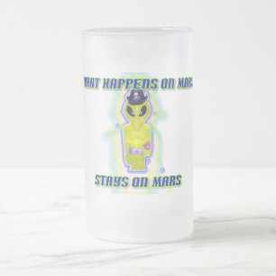 Albert-alien-T-Shirt Mattglas Bierglas