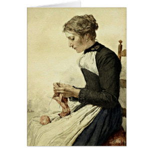 Albert Anker - Tricot pour la jeune femme