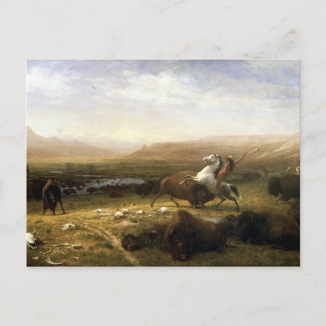 Albert Bierstadt Das Letzte des Buffalo Postkarte (Vorderseite)
