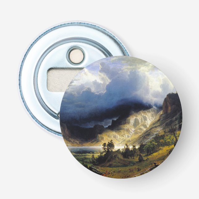 Albert Bierstadt Ein Sturm im Rocky Mountains Flaschenöffner (Vorderseite)