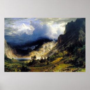 Albert Bierstadt Ein Sturm in den Rocky Mountains Poster