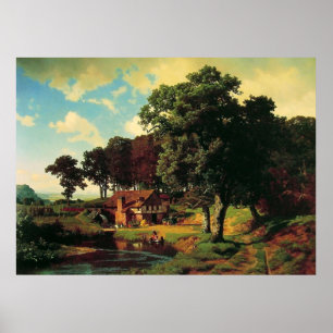 Albert Bierstadt, eine rustikale Mühle Poster