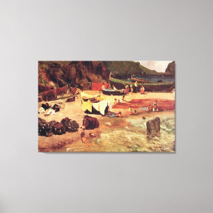 Albert Bierstadt - Fischerboot in Capri. Leinwanddruck